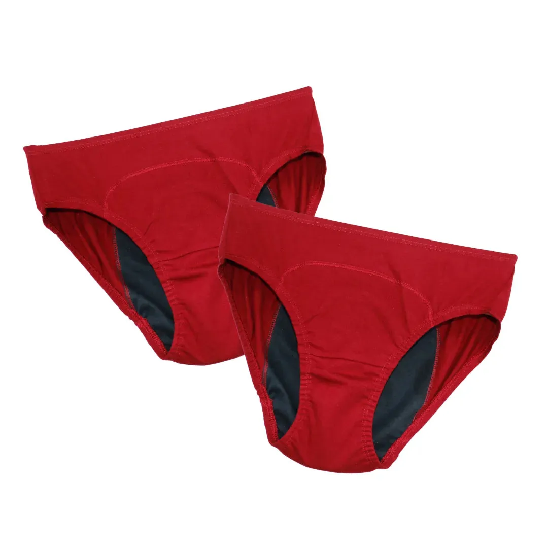 Teen Period Panties | For Stain Free Period | Hipster Fit | Use with Pad For Hygiene | Prevents Front & Back Stains | 2 Pack