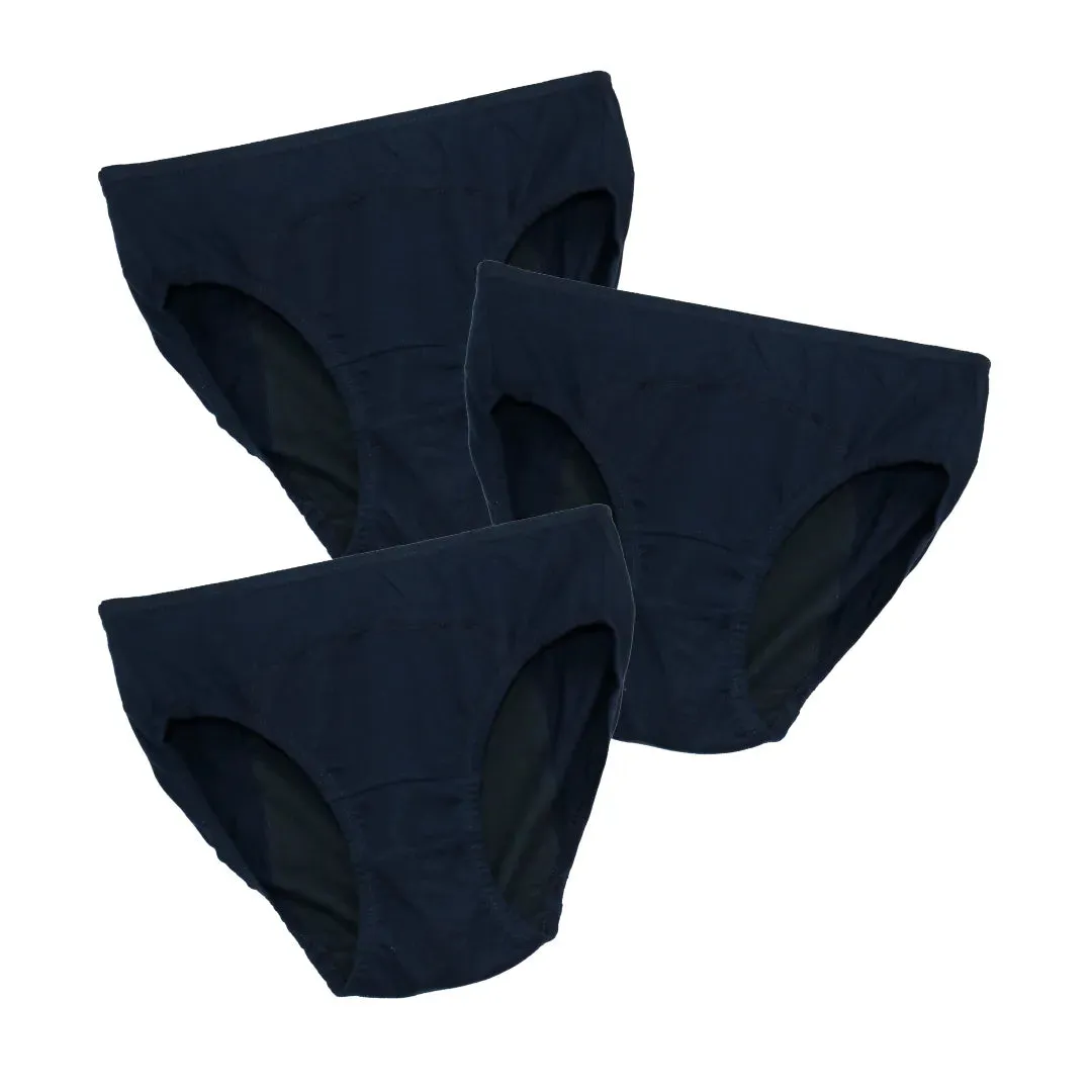 Teen Period Panties | Ideal For Medium To Low Flow Days | Hipster Fit | Use with Pad for Hygiene | 3 Pack