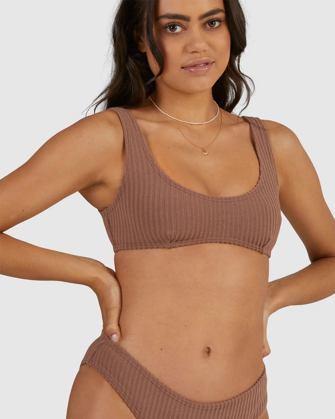 Terry Rib Bralette Bikini Top