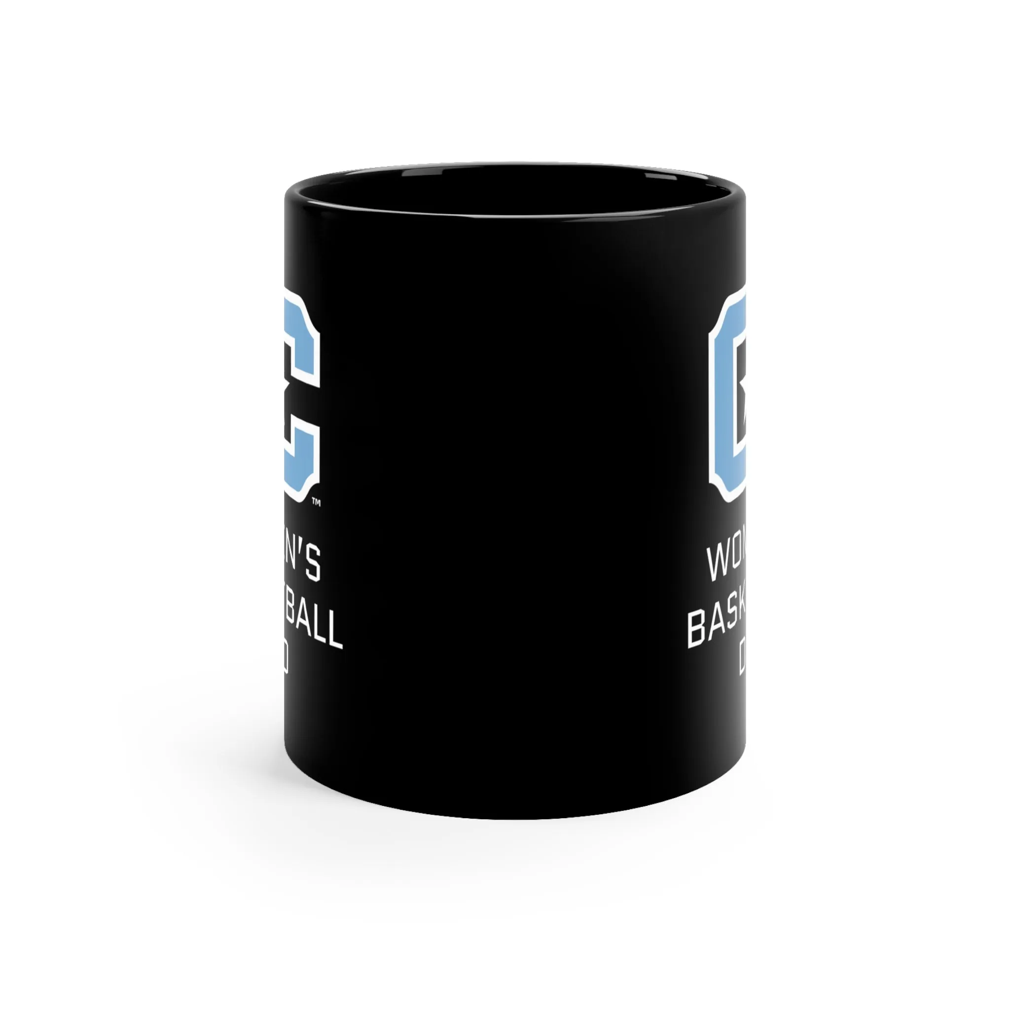 The Citadel Block C Logo, Club Sports Women's Basketball Dad, Black Mug, 11oz