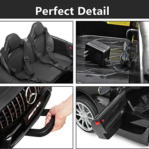 TOBBI 12V Kids Ride On Car Mercedes Benz Licensed Kids Electric carw/ Remote Control ,MP3, Radio,3 Speeds,for Boys Girls Black