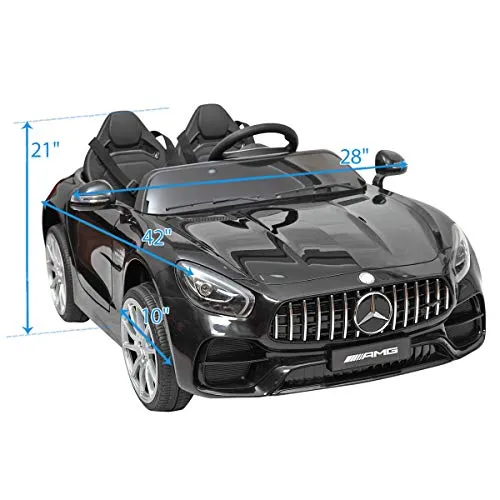TOBBI 12V Kids Ride On Car Mercedes Benz Licensed Kids Electric carw/ Remote Control ,MP3, Radio,3 Speeds,for Boys Girls Black