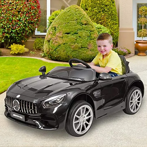 TOBBI 12V Kids Ride On Car Mercedes Benz Licensed Kids Electric carw/ Remote Control ,MP3, Radio,3 Speeds,for Boys Girls Black