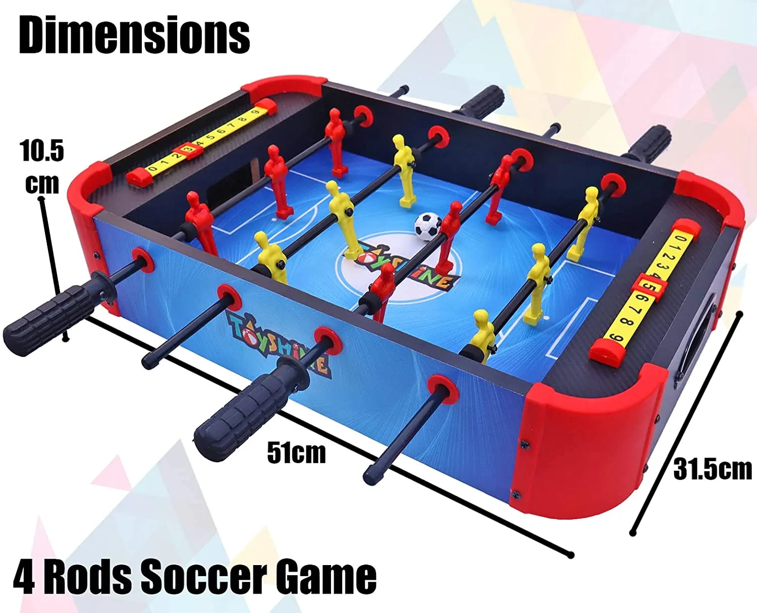 Toyshine Foosball, Mini Football, 4 Rods, 53 Cms