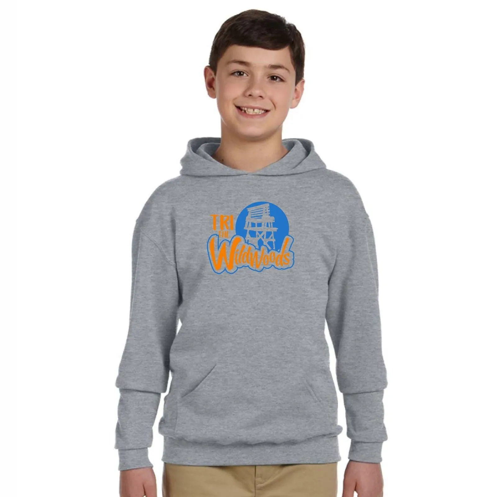 TRI the WILDWOODS Youth Fleece Hoody - Athletic Heather - Chair