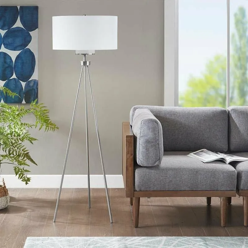 Tripod Floor Lamp in Brushed Nickel
