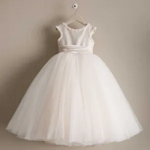 Tulle Cheap A-Line Flower Girl Dresses, Popular Little Girl Dresses with Bow-Knot, D998