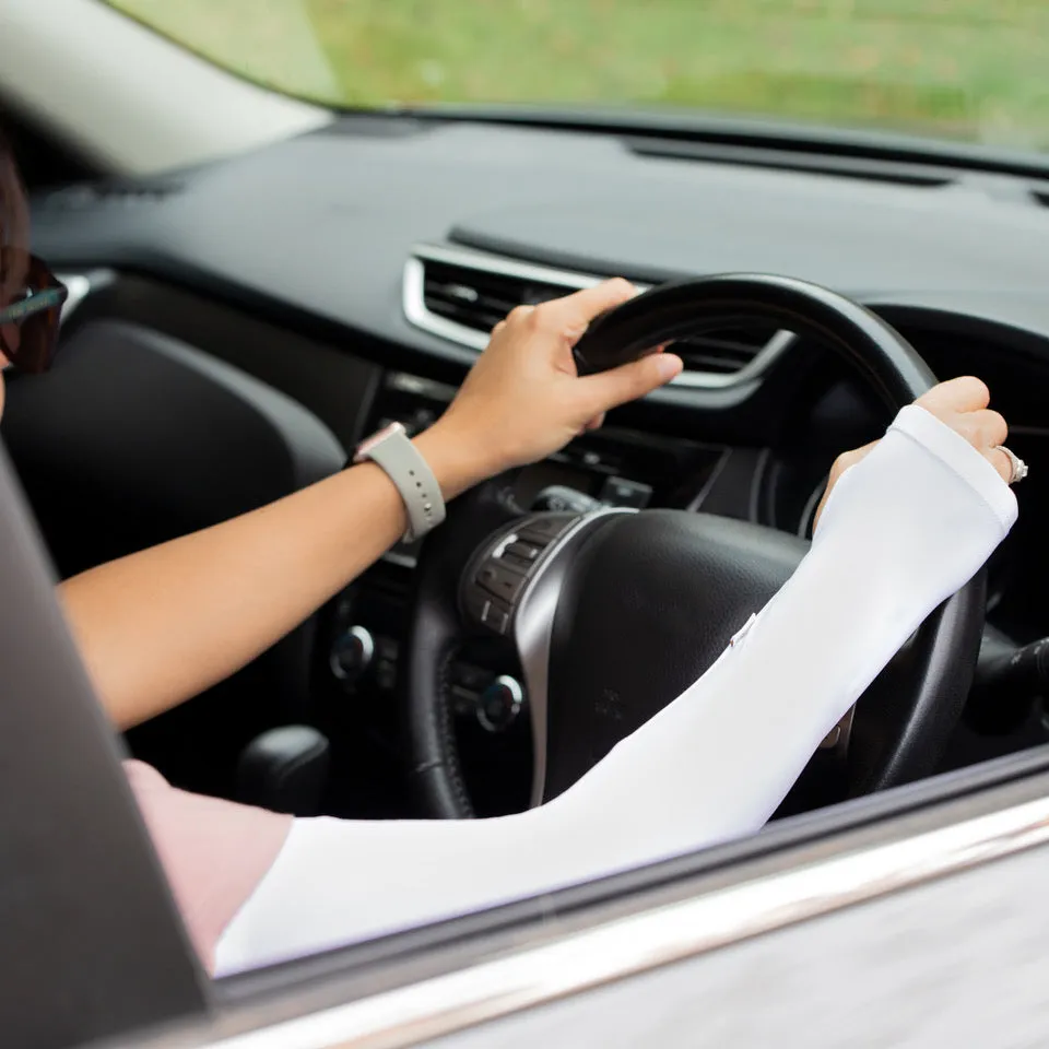 UPF 50  Driving Sleeve - White Adult