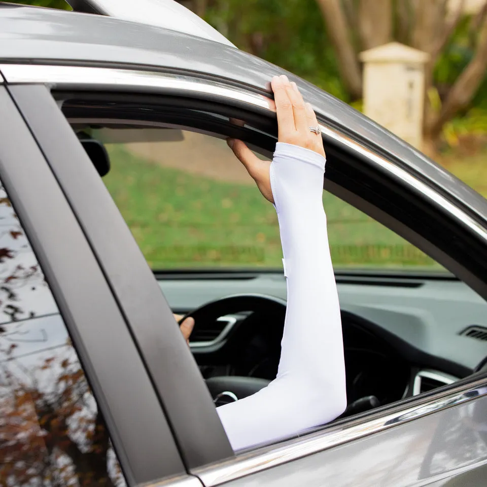 UPF 50  Driving Sleeve - White Adult