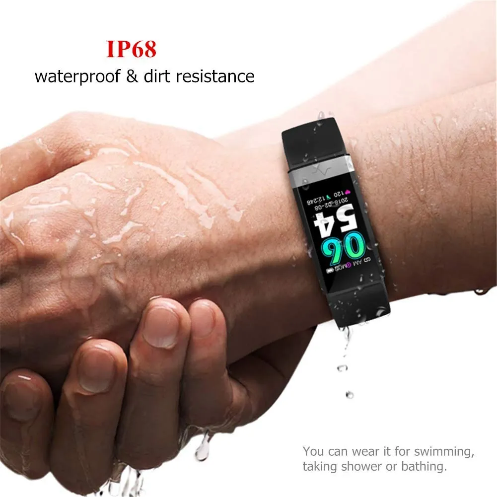 V19 HR ECG   PPG Dual Heart Rate Monitor Fitness Activity Tracker Health Smart Watch with HRV SpO2 Blood Oxygen & Pressure Sleep Monitor IP68 Waterproof HD IPS Color Screen Long Battery Life (Black)