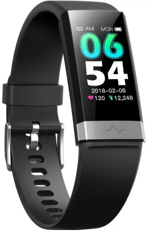 V19 HR ECG   PPG Dual Heart Rate Monitor Fitness Activity Tracker Health Smart Watch with HRV SpO2 Blood Oxygen & Pressure Sleep Monitor IP68 Waterproof HD IPS Color Screen Long Battery Life (Black)
