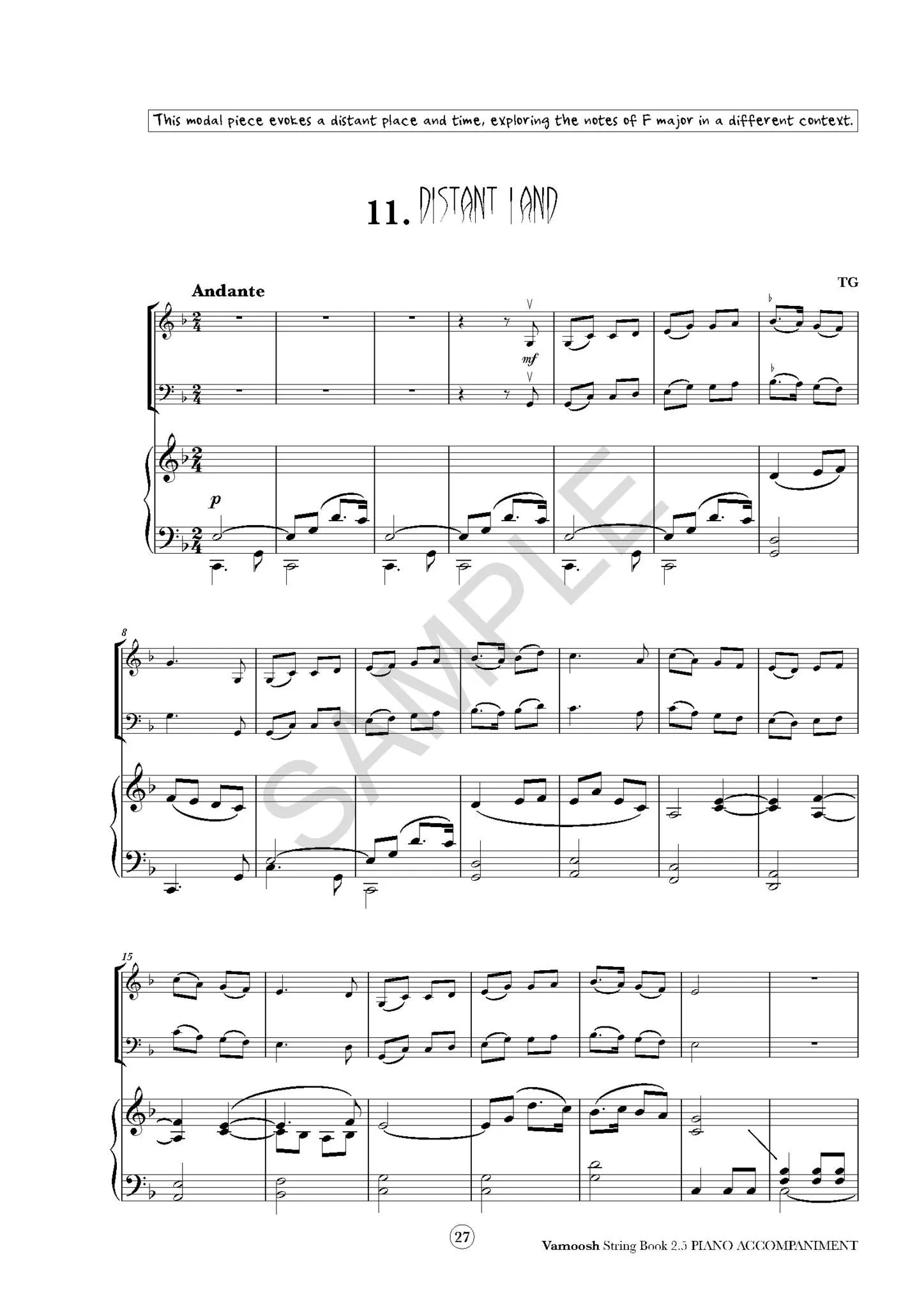 Vamoosh String Book 2.5 Piano Accompaniments
