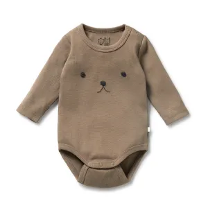 WALNUT RIB LS BODYSUIT