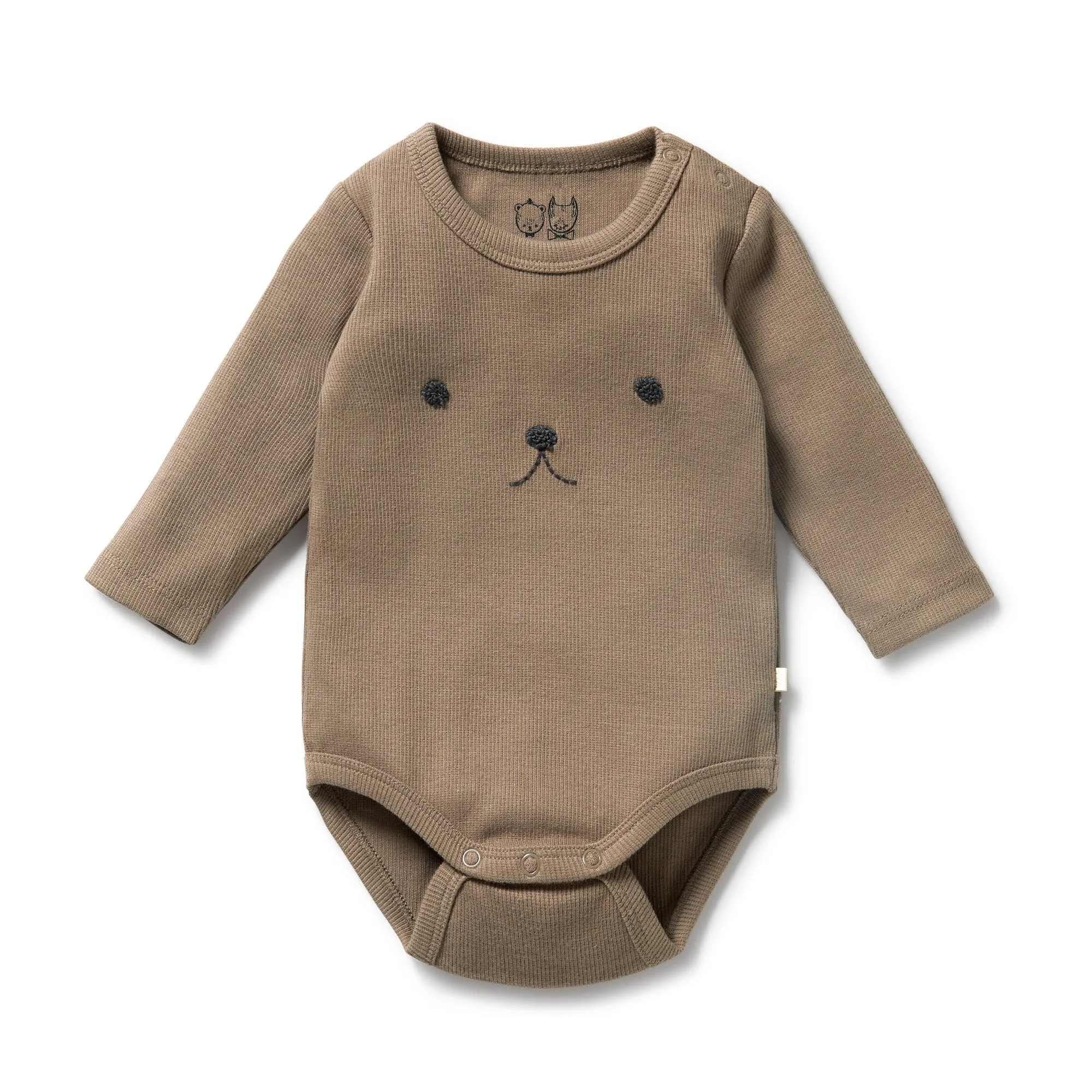 WALNUT RIB LS BODYSUIT