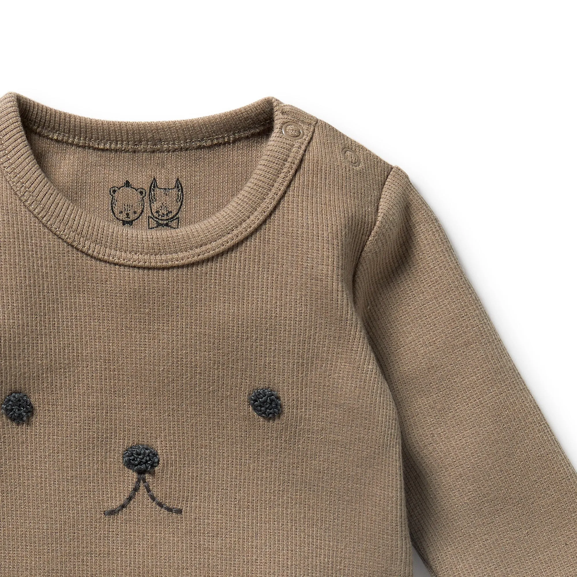 WALNUT RIB LS BODYSUIT