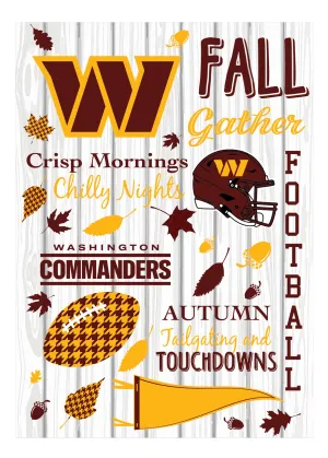 Washington Commanders, Moire Flag, House Size, Fall Seasonal,13m5032