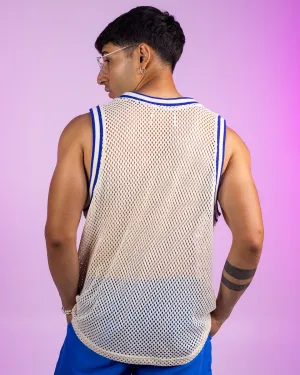 White Crochet Net Tank Top