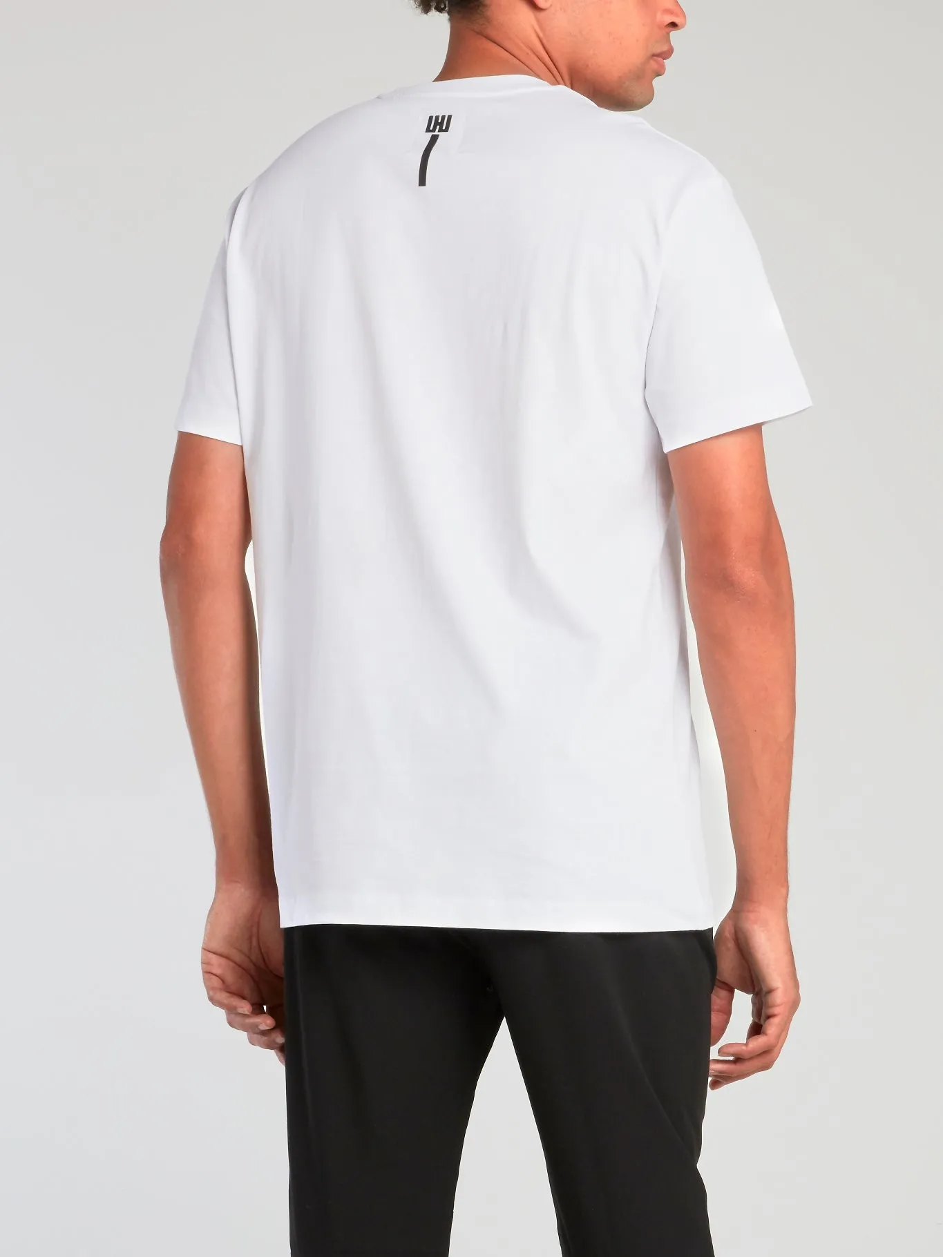 White Urban Chaos Geometric Print T-Shirt