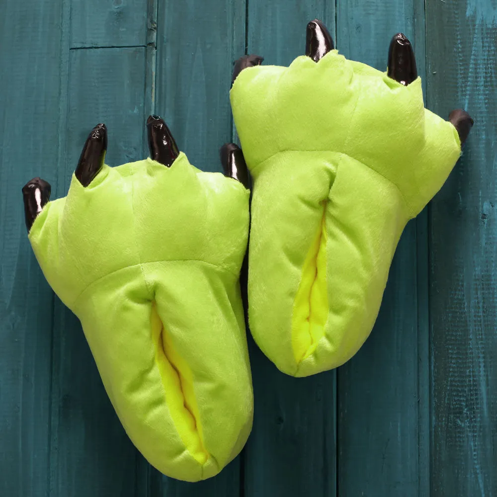 Winter Soft Warm Dinosaur Paw Funny Slippers for Men Women Kids Parent-child Home House Slipper Shoes Room Cotton Shoes