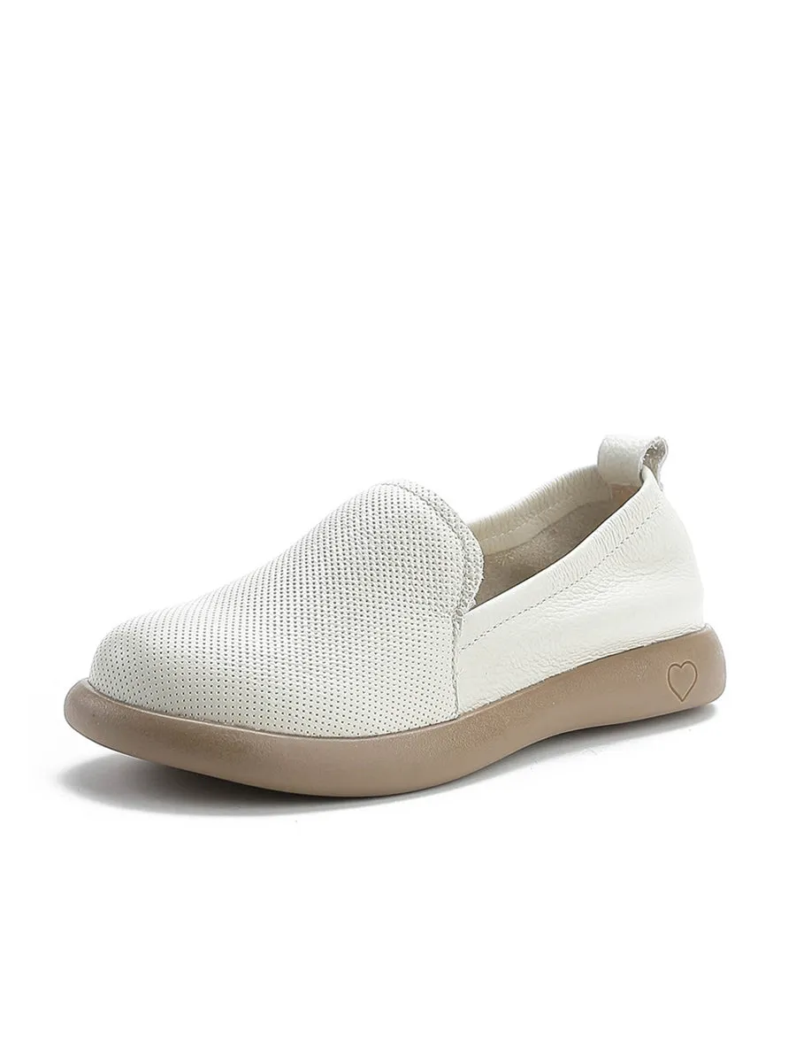 Women Casual Soft Genuine Leather Flat Shoes