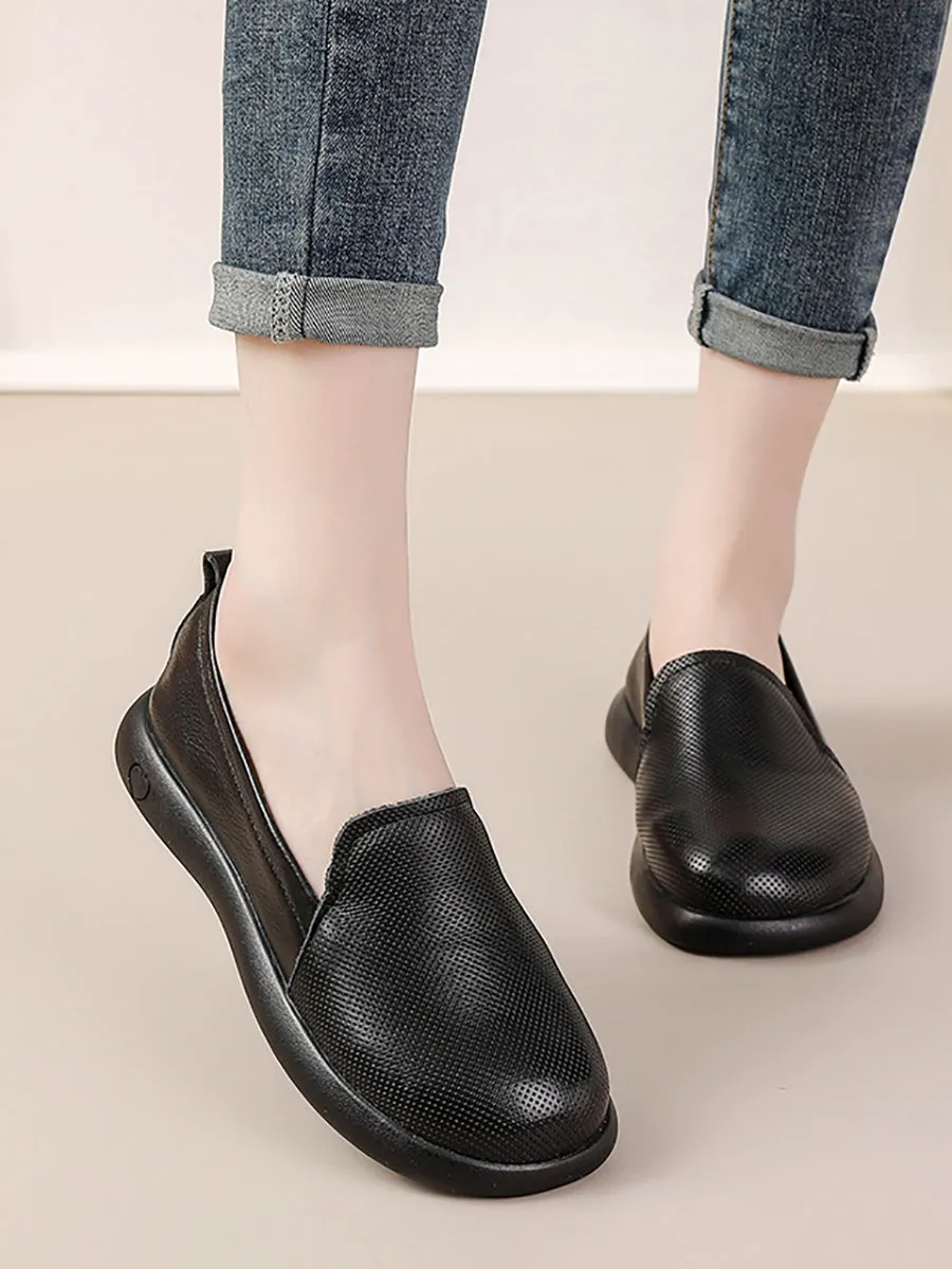 Women Casual Soft Genuine Leather Flat Shoes