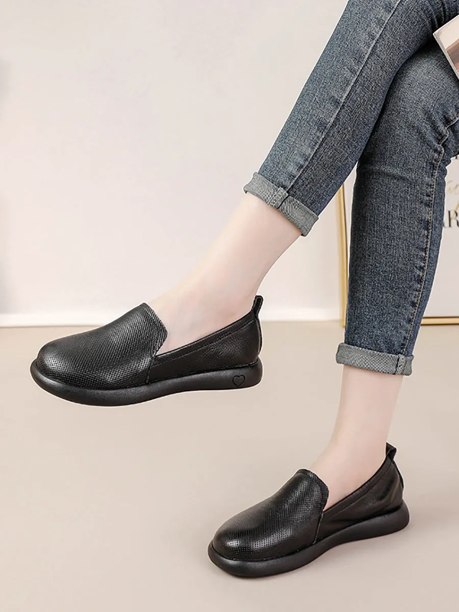 Women Casual Soft Genuine Leather Flat Shoes