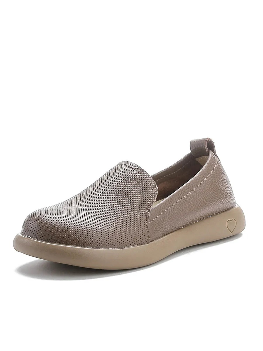 Women Casual Soft Genuine Leather Flat Shoes