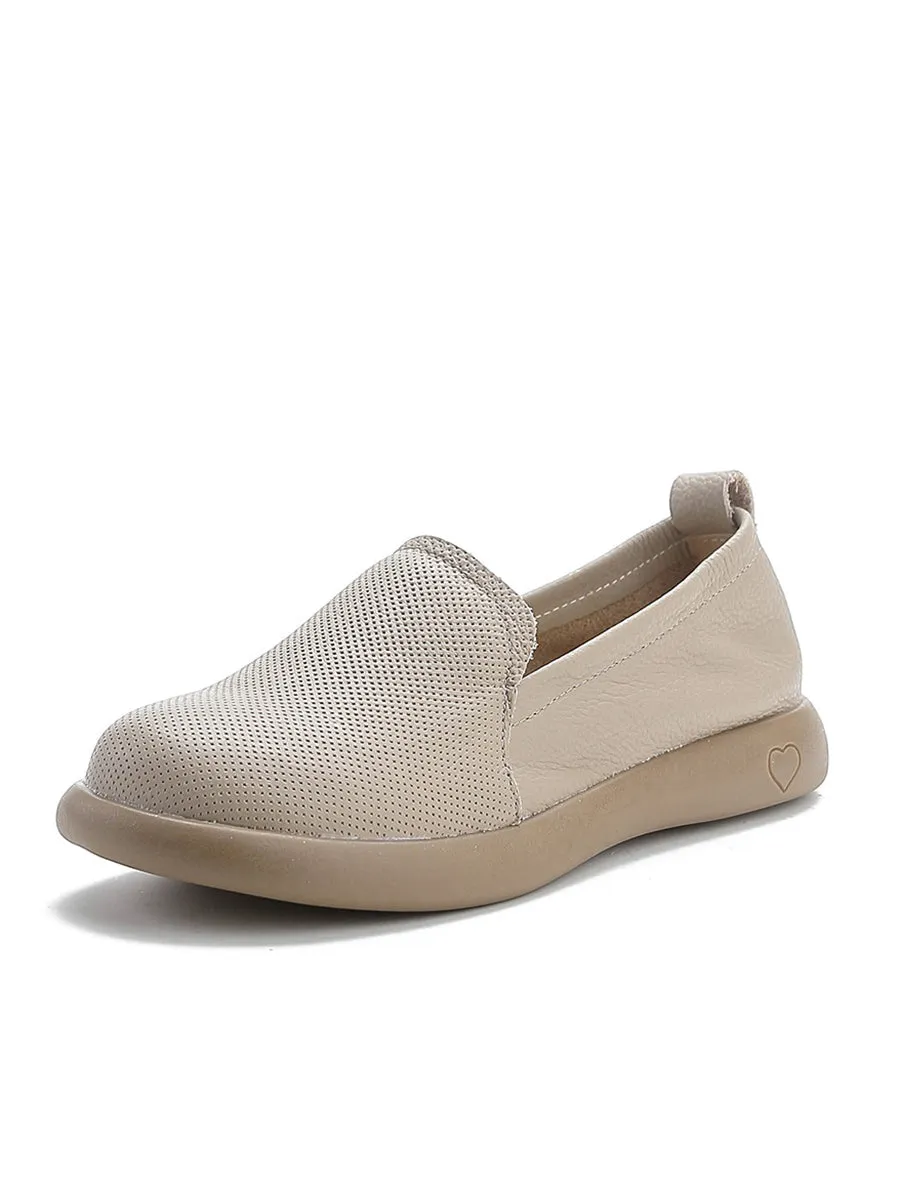 Women Casual Soft Genuine Leather Flat Shoes