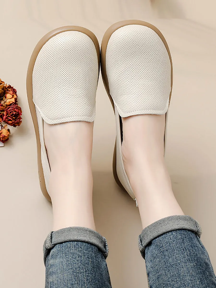 Women Casual Soft Genuine Leather Flat Shoes