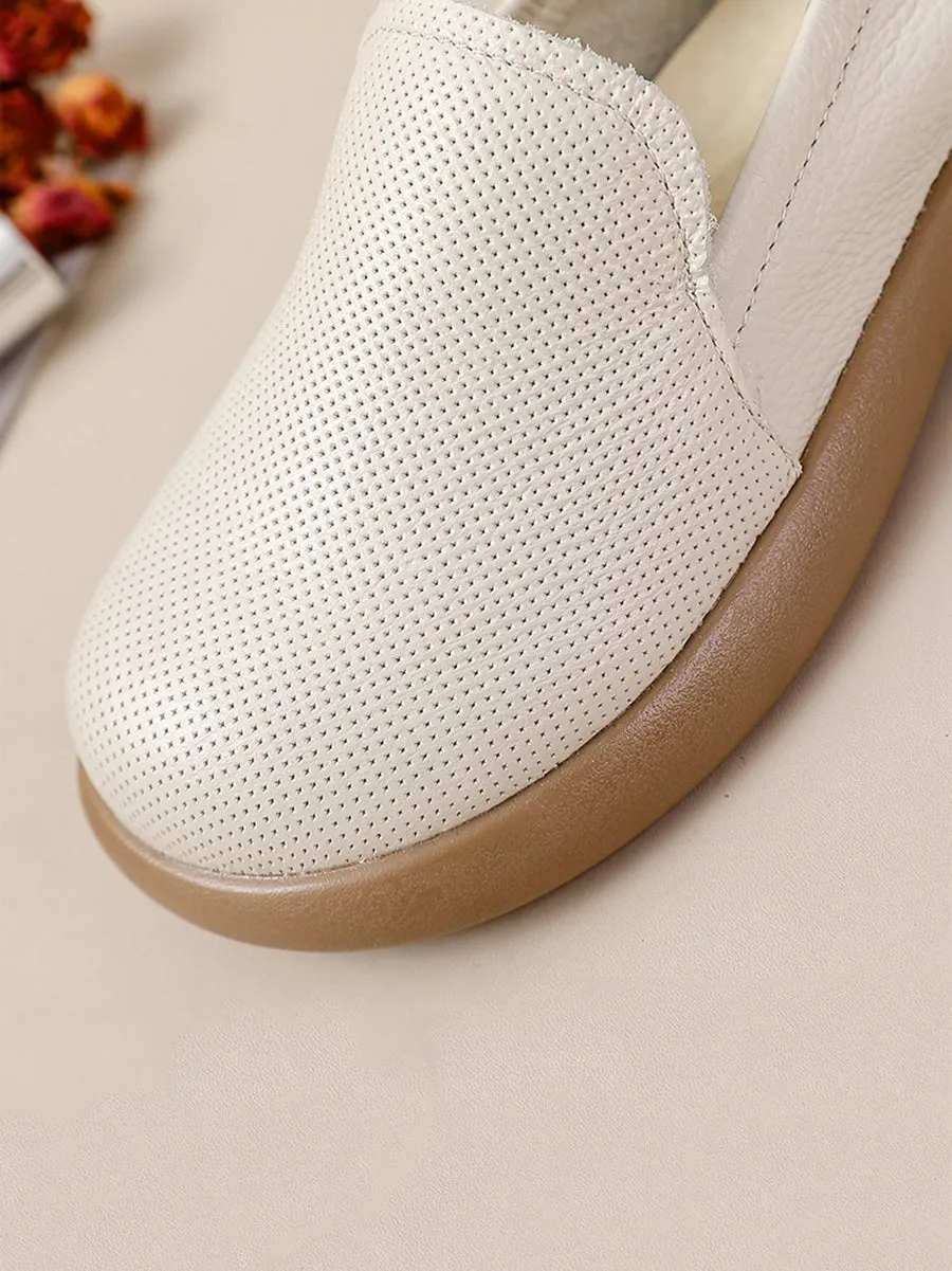 Women Casual Soft Genuine Leather Flat Shoes