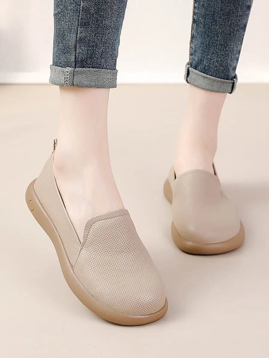 Women Casual Soft Genuine Leather Flat Shoes