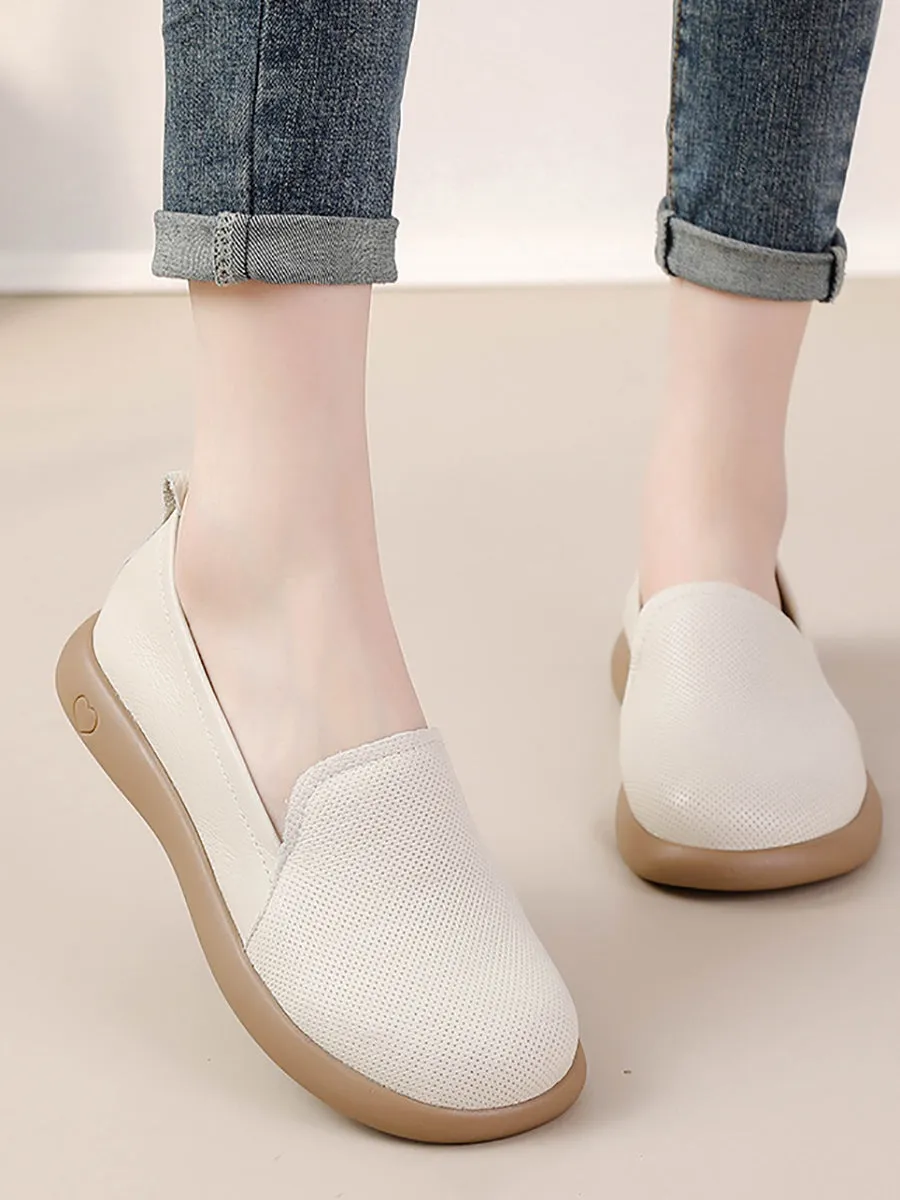 Women Casual Soft Genuine Leather Flat Shoes