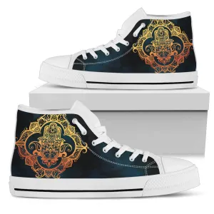 Womens Gold Fractal Mandala High Top.