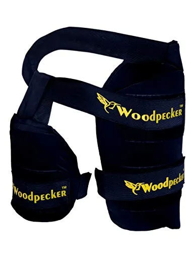 Woodpecker Right Hand Thigh Guard for Cricket,Thigh pad (Black, Large)