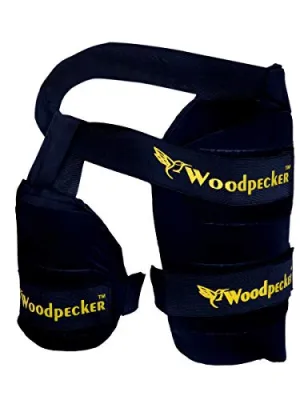 Woodpecker Right Hand Thigh Guard for Cricket,Thigh pad (Black, Large)