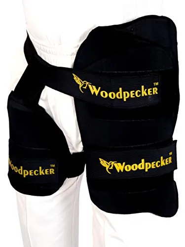 Woodpecker Right Hand Thigh Guard for Cricket,Thigh pad (Black, Large)