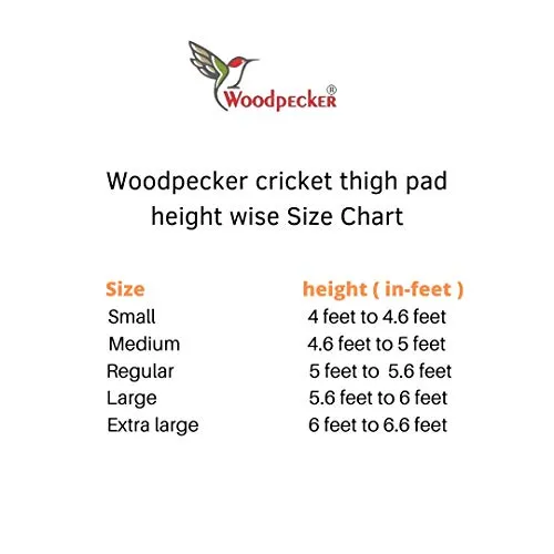 Woodpecker Right Hand Thigh Guard for Cricket,Thigh pad (Black, Large)