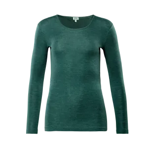 Wool & Organic Cotton Long Sleeve T-shirt: Womens