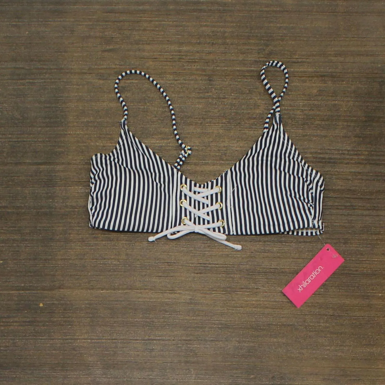 Xhilaration Juniors' Lace-Up Front Bralette Bikini Top AFJ89T