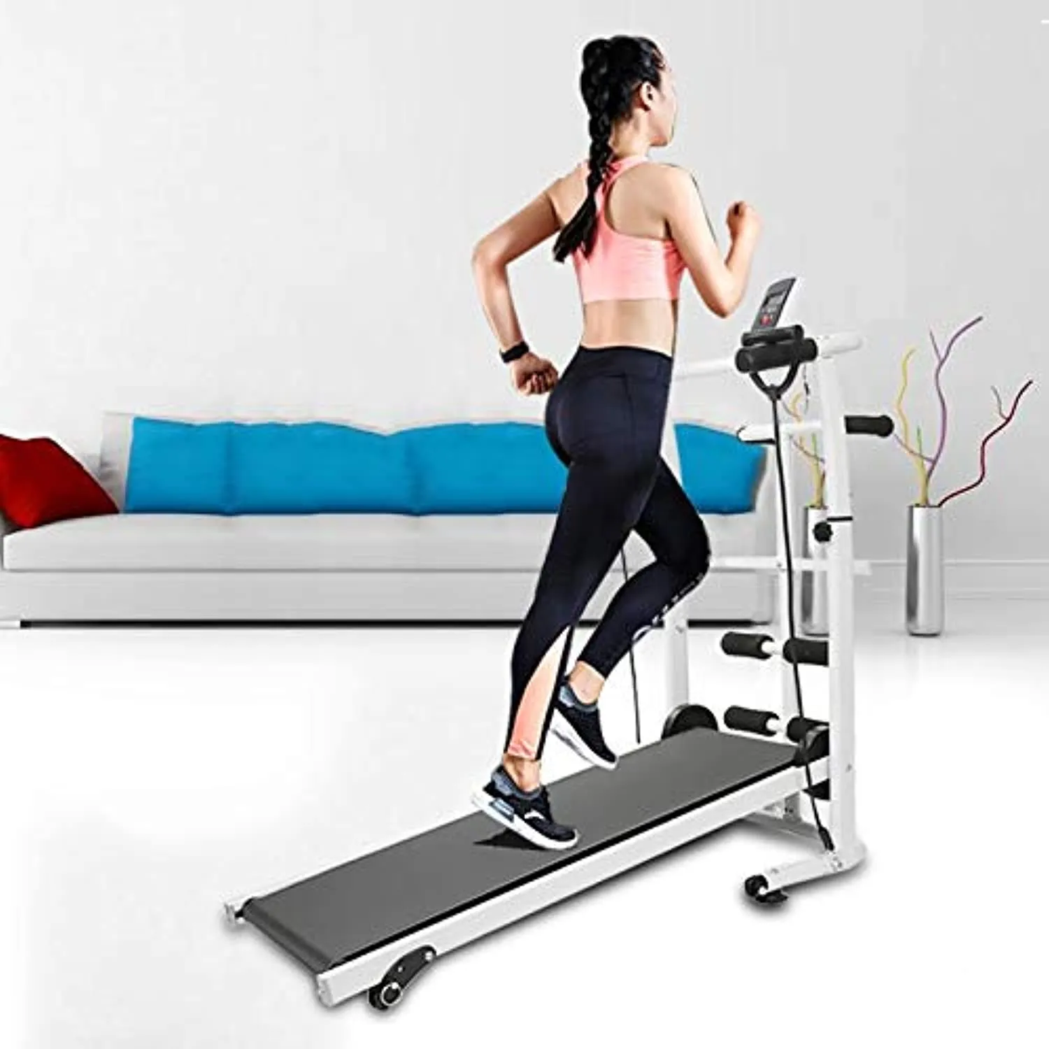 Zzfni Treadmill Indoor Treadmill Folding Running Training Twisting Machine Sit-ups Multi-Function Fitness Equipment Treadmill with Belt Foldable Treadmill